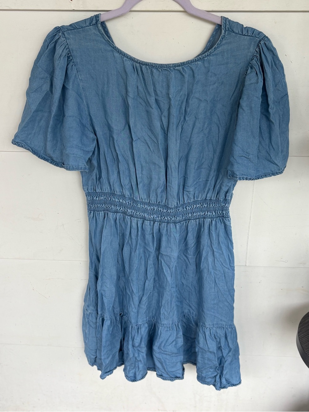 Blu Pepper Light Blue V-Neck Tiered Mini Dress - Picture 5 of 5